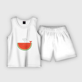Детская пижама с шортами хлопок с принтом Кит Арбуз ,  |  | Тематика изображения на принте: арбуз | иллюзия | кит | лето | море | океан | принт | рыба | семечки | фонтан | фрукты | ягоды