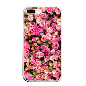 Чехол для iPhone 7Plus/8 Plus матовый с принтом Розовый рай , Силикон | Область печати: задняя сторона чехла, без боковых панелей | бутон | лепестки | роза | розовый | розочка | цветок | цветы