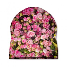 Шапка 3D с принтом Розовый рай , 100% полиэстер | универсальный размер, печать по всей поверхности изделия | бутон | лепестки | роза | розовый | розочка | цветок | цветы