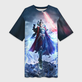 Платье-футболка 3D с принтом Warhammer 40,000 ,  |  | Тематика изображения на принте: 40к | dawn | war | warhammer | wh40k