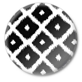 Значок с принтом Mesh ,  металл | круглая форма, металлическая застежка в виде булавки | 3d | геометрия | другие | картинка | квадрат | краски | круг | линии | полосы | прикольные | рисунок | сетка | текстуры | узор | фигуры | черно белый