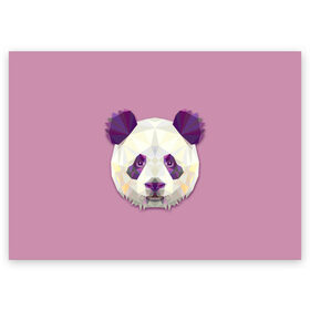 Поздравительная открытка с принтом Панда , 100% бумага | плотность бумаги 280 г/м2, матовая, на обратной стороне линовка и место для марки
 | животные | жищники | новинки | подарок | популярное | яркие