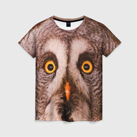Женская футболка 3D с принтом Кофе , 100% полиэфир ( синтетическое хлопкоподобное полотно) | прямой крой, круглый вырез горловины, длина до линии бедер | owl | мудрость | птица | сова | филин