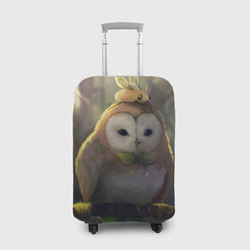 Чехол для чемодана 3D с принтом Волшебная Сова , 86% полиэфир, 14% спандекс | двустороннее нанесение принта, прорези для ручек и колес | owl | мудрость | птица | сова | филин