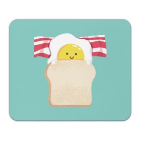 Коврик прямоугольный с принтом Завтрак , натуральный каучук | размер 230 х 185 мм; запечатка лицевой стороны | Тематика изображения на принте: бекон | еда | завтрак | обед | улыбка | хлеб | яичница | яйцо
