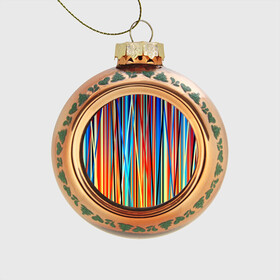 Стеклянный ёлочный шар с принтом Colored stripes , Стекло | Диаметр: 80 мм | 3d | colored stripes | абстракция | другие | картинка | краски | линии | отблеск | полосы | прикольные | радуга | свет | цветные | яркие