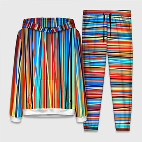 Женский костюм 3D (с толстовкой) с принтом Colored stripes ,  |  | 3d | colored stripes | абстракция | другие | картинка | краски | линии | отблеск | полосы | прикольные | радуга | свет | цветные | яркие