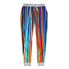 Женские брюки 3D с принтом Colored stripes , полиэстер 100% | прямой крой, два кармана без застежек по бокам, с мягкой трикотажной резинкой на поясе и по низу штанин. В поясе для дополнительного комфорта — широкие завязки | 3d | colored stripes | абстракция | другие | картинка | краски | линии | отблеск | полосы | прикольные | радуга | свет | цветные | яркие