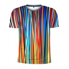 Мужская футболка 3D спортивная с принтом Colored stripes , 100% полиэстер с улучшенными характеристиками | приталенный силуэт, круглая горловина, широкие плечи, сужается к линии бедра | 3d | colored stripes | абстракция | другие | картинка | краски | линии | отблеск | полосы | прикольные | радуга | свет | цветные | яркие