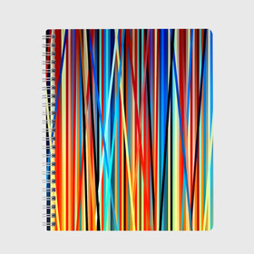 Тетрадь с принтом Colored stripes , 100% бумага | 48 листов, плотность листов — 60 г/м2, плотность картонной обложки — 250 г/м2. Листы скреплены сбоку удобной пружинной спиралью. Уголки страниц и обложки скругленные. Цвет линий — светло-серый
 | 3d | colored stripes | абстракция | другие | картинка | краски | линии | отблеск | полосы | прикольные | радуга | свет | цветные | яркие