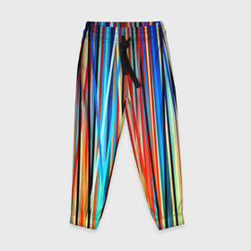 Детские брюки 3D с принтом Colored stripes , 100% полиэстер | манжеты по низу, эластичный пояс регулируется шнурком, по бокам два кармана без застежек, внутренняя часть кармана из мелкой сетки | 3d | colored stripes | абстракция | другие | картинка | краски | линии | отблеск | полосы | прикольные | радуга | свет | цветные | яркие