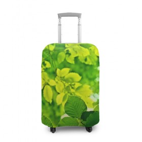 Чехол для чемодана 3D с принтом Зелёные листья , 86% полиэфир, 14% спандекс | двустороннее нанесение принта, прорези для ручек и колес | 