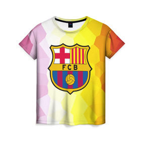 Женская футболка 3D с принтом FCB , 100% полиэфир ( синтетическое хлопкоподобное полотно) | прямой крой, круглый вырез горловины, длина до линии бедер | fc barcelona | fcb | барса | барселона | болельщики | фанаты | футбол | футбольный клуб
