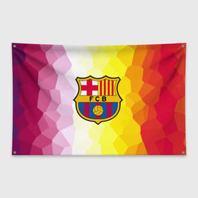 Флаг-баннер с принтом FCB , 100% полиэстер | размер 67 х 109 см, плотность ткани — 95 г/м2; по краям флага есть четыре люверса для крепления | fc barcelona | fcb | барса | барселона | болельщики | фанаты | футбол | футбольный клуб