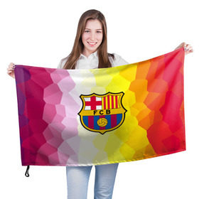 Флаг 3D с принтом FCB , 100% полиэстер | плотность ткани — 95 г/м2, размер — 67 х 109 см. Принт наносится с одной стороны | fc barcelona | fcb | барса | барселона | болельщики | фанаты | футбол | футбольный клуб