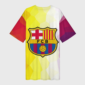 Платье-футболка 3D с принтом FCB ,  |  | fc barcelona | fcb | барса | барселона | болельщики | фанаты | футбол | футбольный клуб