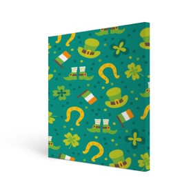 Холст квадратный с принтом День святого Патрика , 100% ПВХ |  | зеленая | ирландия