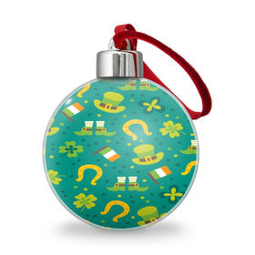 Ёлочный шар с принтом День святого Патрика , Пластик | Диаметр: 77 мм | зеленая | ирландия