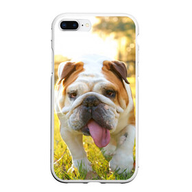 Чехол для iPhone 7Plus/8 Plus матовый с принтом Funny Dog , Силикон | Область печати: задняя сторона чехла, без боковых панелей | Тематика изображения на принте: dog | английский бульдог | пес | собака