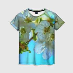 Женская футболка 3D с принтом Цветочки на дереве , 100% полиэфир ( синтетическое хлопкоподобное полотно) | прямой крой, круглый вырез горловины, длина до линии бедер | 3d | flower | весна | другие | красивые цветы | лето | поле | полевой цветок | прикольные | природа | текстуры | цветочки | цветы