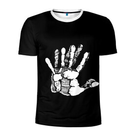 Мужская футболка 3D спортивная с принтом Hand , 100% полиэстер с улучшенными характеристиками | приталенный силуэт, круглая горловина, широкие плечи, сужается к линии бедра | 3d | arm | bunch of fives | claw | fin | fist | flipper | hand | mitt | paw | власть | кисть руки | ладонь | партия | почерк | рука | сторона | стрелка