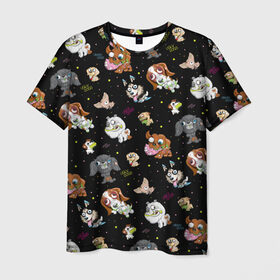 Мужская футболка 3D с принтом Ugly Dogs 2 , 100% полиэфир | прямой крой, круглый вырез горловины, длина до линии бедер | crazy | dog | собака | собачка | ужас | уродцы
