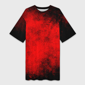 Платье-футболка 3D с принтом Grunge red ,  |  | watercolor | абстракция красок | акварель | брызги красок | живопись | краска | потертость красок