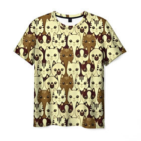 Мужская футболка 3D с принтом Коты бомбинг , 100% полиэфир | прямой крой, круглый вырез горловины, длина до линии бедер | 3d | животные | коты | котэ | котята | милые животные | прикольные | цветные | яркие