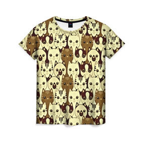 Женская футболка 3D с принтом Коты бомбинг , 100% полиэфир ( синтетическое хлопкоподобное полотно) | прямой крой, круглый вырез горловины, длина до линии бедер | 3d | животные | коты | котэ | котята | милые животные | прикольные | цветные | яркие