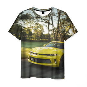 Мужская футболка 3D с принтом Chevrolet Camaro , 100% полиэфир | прямой крой, круглый вырез горловины, длина до линии бедер | chevrolet | авто | автомобиль | блатная | иномарка | красивая | крутая | логотип | марка | марка красивая | машина | пацанский таз | прикольная | седан | сша | тачила | тачка | шевроле | эмблема