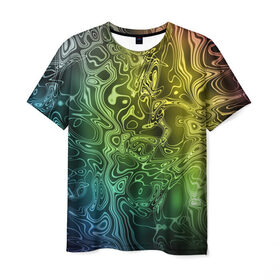 Мужская футболка 3D с принтом Цветной узор 8 , 100% полиэфир | прямой крой, круглый вырез горловины, длина до линии бедер | разводы | рисунок | текстура | узор | цветной