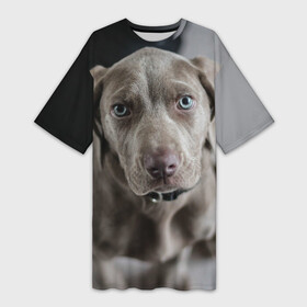 Платье-футболка 3D с принтом Puppy ,  |  | dog | веймаранер | пес | собака | щеночек