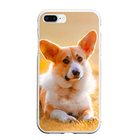 Чехол для iPhone 7Plus/8 Plus матовый с принтом Взгляд , Силикон | Область печати: задняя сторона чехла, без боковых панелей | dog | вельш корги | корги | пес | собака