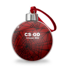 Ёлочный шар с принтом CS:GO Crimson Web , Пластик | Диаметр: 77 мм | 3d | awp | counter strike | crimson web | game | skin | авп | игры | линии | прикольные | скин | текстуры