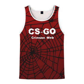 Мужская майка 3D с принтом CS:GO Crimson Web , 100% полиэстер | круглая горловина, приталенный силуэт, длина до линии бедра. Пройма и горловина окантованы тонкой бейкой | Тематика изображения на принте: 3d | awp | counter strike | crimson web | game | skin | авп | игры | линии | прикольные | скин | текстуры