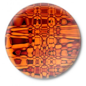 Значок с принтом Апельсиновая абстракция ,  металл | круглая форма, металлическая застежка в виде булавки | 