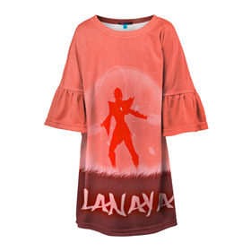 Детское платье 3D с принтом LANAYA , 100% полиэстер | прямой силуэт, чуть расширенный к низу. Круглая горловина, на рукавах — воланы | dota | dota 2 | lanaya | sheron1030 | дота | дота2 | дотка | ланая | темпларка