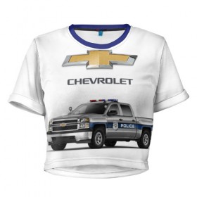 Женская футболка 3D укороченная с принтом Полиция США , 100% полиэстер | круглая горловина, длина футболки до линии талии, рукава с отворотами | 