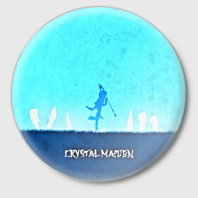 Значок с принтом CRYSTAL MAIDEN ,  металл | круглая форма, металлическая застежка в виде булавки | 3d | blue | crystal maiden | defense of the ancients | dota 2 | ice | minimalism | rylai crestfal | sheron1030 | valve | арт | дота | дота 2 | другие | картинка | прикольные | рулайка | яркие