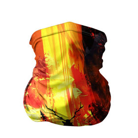 Бандана-труба 3D с принтом Колдун , 100% полиэстер, ткань с особыми свойствами — Activecool | плотность 150‒180 г/м2; хорошо тянется, но сохраняет форму | волшебник | вулкан | горы | камни | копьё | лава | огонь | пламя | рога | фантастика | шаман