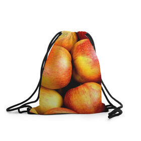 Рюкзак-мешок 3D с принтом Яблоки , 100% полиэстер | плотность ткани — 200 г/м2, размер — 35 х 45 см; лямки — толстые шнурки, застежка на шнуровке, без карманов и подкладки | 