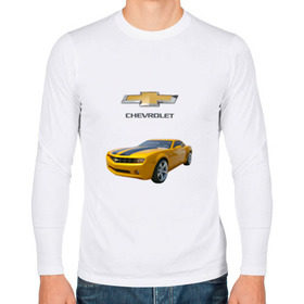 Мужской лонгслив хлопок с принтом Chevrolet Camaro , 100% хлопок |  | chevrolet | авто | автомобиль | блатная | иномарка | красивая | крутая | логотип | марка | марка красивая | машина | пацанский таз | прикольная | седан | сша | тачила | тачка | шевроле | эмблема