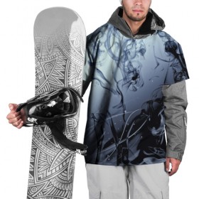 Накидка на куртку 3D с принтом Abstraction Smoke , 100% полиэстер |  | дым | серый