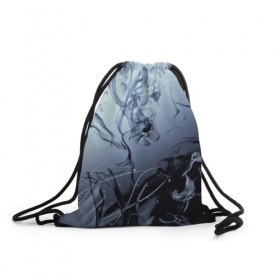Рюкзак-мешок 3D с принтом Abstraction Smoke , 100% полиэстер | плотность ткани — 200 г/м2, размер — 35 х 45 см; лямки — толстые шнурки, застежка на шнуровке, без карманов и подкладки | дым | серый