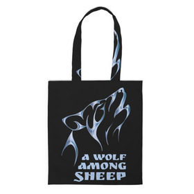 Сумка 3D повседневная с принтом Волк среди овец , 100% полиэстер | Плотность: 200 г/м2; Размер: 34×35 см; Высота лямок: 30 см | wolf among sheep | татуировка | хищник