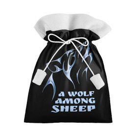 Подарочный 3D мешок с принтом Волк среди овец , 100% полиэстер | Размер: 29*39 см | wolf among sheep | татуировка | хищник
