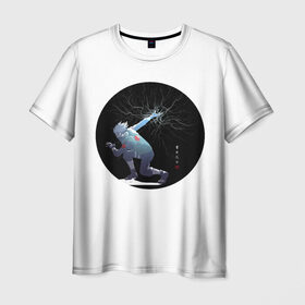 Мужская футболка 3D с принтом Какаши Хатаке , 100% полиэфир | прямой крой, круглый вырез горловины, длина до линии бедер | 