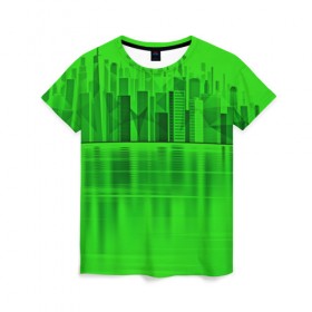 Женская футболка 3D с принтом Polygon urban , 100% полиэфир ( синтетическое хлопкоподобное полотно) | прямой крой, круглый вырез горловины, длина до линии бедер | borough | burg | city | place | town | большой город | город | старинный город | центр деловой жизни города