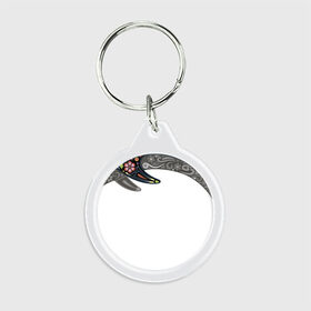 Брелок круглый с принтом Дельфин , пластик и полированная сталь | круглая форма, металлическое крепление в виде кольца | Тематика изображения на принте: дельфин | животное