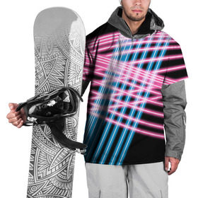 Накидка на куртку 3D с принтом Неон , 100% полиэстер |  | линии | полосы | светящиеся | флуоресцентный | флюр | флюровый